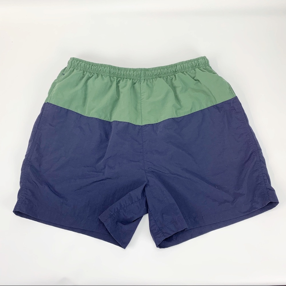 Consensus Swim Trunks Green and Navy Color Block